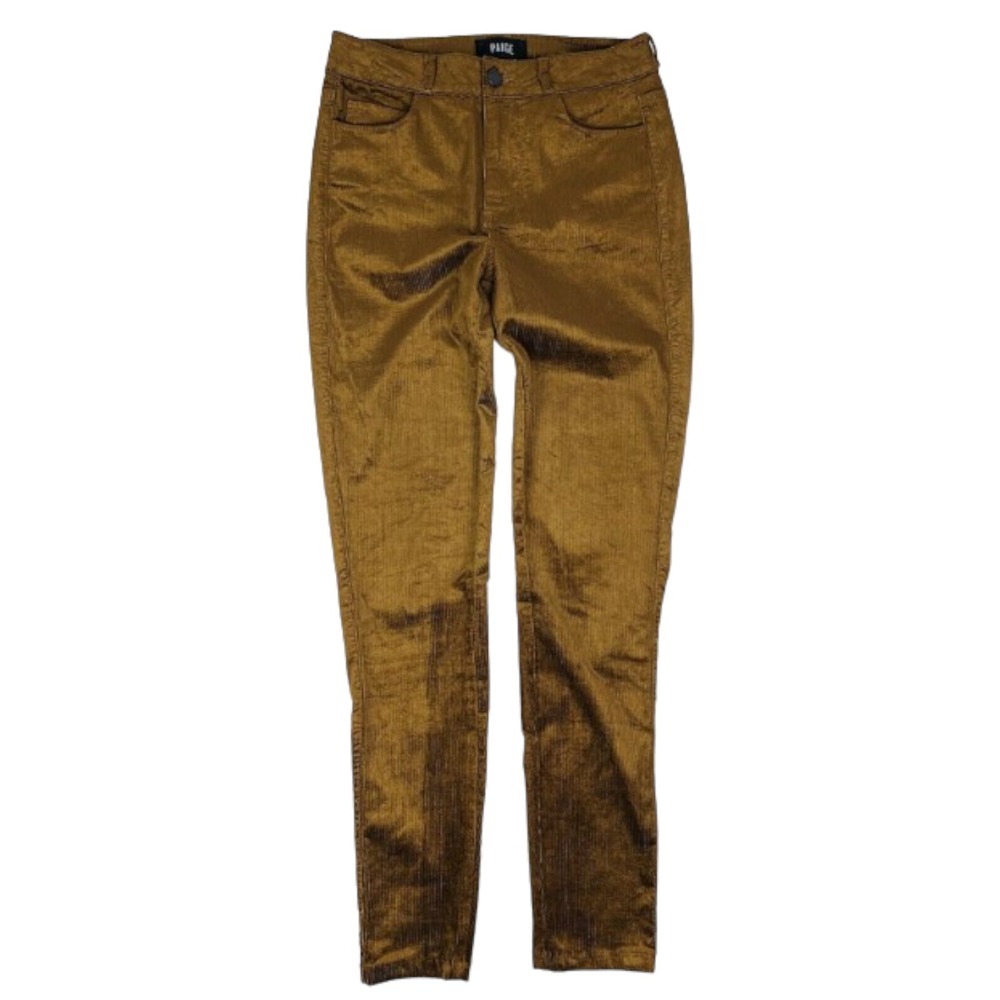 Paige Hoxton Ultra Skinny Chestnut Brown Cotton Blend Corduroy Pants Womens 26 - Picture 1 of 9